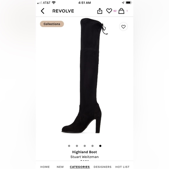 Stewart Weitzman Highland boot.NEW W/O box 4 photo shoot but never worn outside - Picture 6 of 9